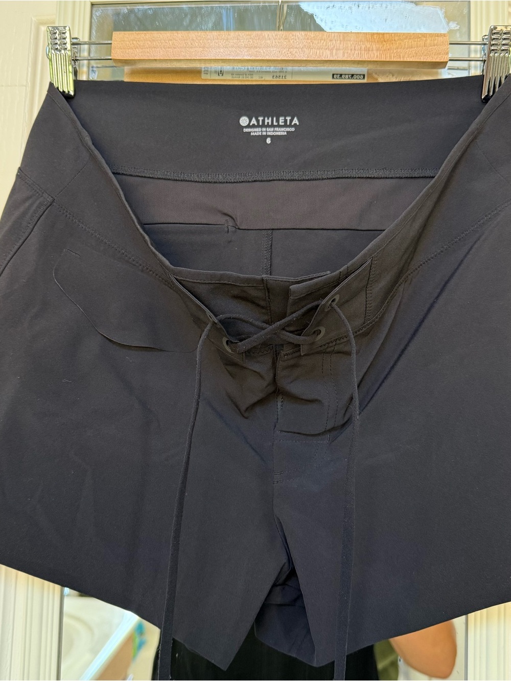 Athleta Women’s Black Lace-Up Performance Shorts
